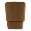 Pemberly Row Brown Dining Chair with Castor Wheels in Fabric Upholstery