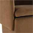 Pemberly Row Brown Dining Chair with Castor Wheels in Fabric Upholstery