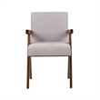 Pemberly Row Modern Beige Fabric and Walnut Dining Chair Set of 2