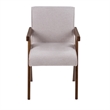 Pemberly Row Modern Beige Fabric and Walnut Dining Chair Set of 2