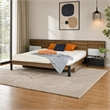 Pemberly Row Modern Eastern King Bed in Wood Finish with Storage and Lighting