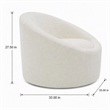 Pemberly Row Glam Polyester Swivel Accent Chair in White with Foam Seat