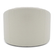 Pemberly Row Glam Polyester Swivel Accent Chair in White with Foam Seat