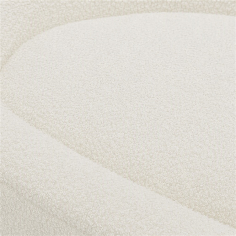 Pemberly Row Glam Polyester Swivel Accent Chair in White with Foam Seat