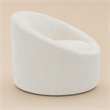 Pemberly Row Glam Polyester Swivel Accent Chair in White with Foam Seat