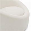 Pemberly Row Glam Polyester Swivel Accent Chair in White with Foam Seat