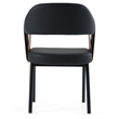 Pemberly Row Modern Black and Camel Vegan Leather Dining Chair
