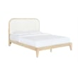 Pemberly Row Queen Boucle Complete Bed in Natural with White Upholstery