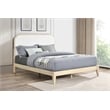 Pemberly Row Queen Boucle Complete Bed in Natural with White Upholstery