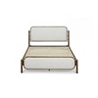 Pemberly Row King Upholstered Wood Complete Bed in Walnut and Beige