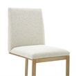 Pemberly Row Modern Fabric & Antique Brass Counter Chair in Off White