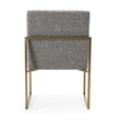 Pemberly Row Modern Fabric & Antique Brass Dining Chair in Grey