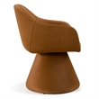 Pemberly Row Modern Fabric Swivel Dining Chair in Rust Khaki Mohair