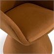 Pemberly Row Modern Fabric Swivel Dining Chair in Rust Khaki Mohair