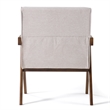 Pemberly Row Modern Fabric Accent Chair Set of 2 in Beige & Walnut