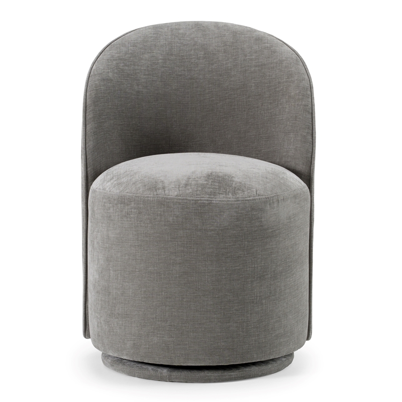 Pemberly Row Modern Upholstered Fabric Swivel Dining Chair in Dove Grey