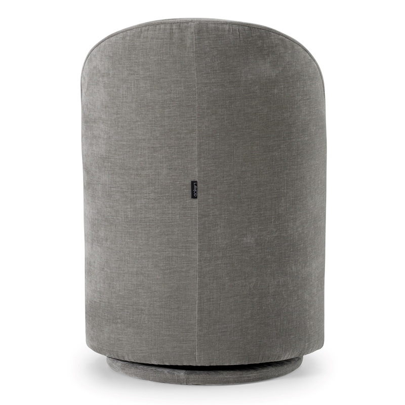 Pemberly Row Modern Upholstered Fabric Swivel Dining Chair in Dove Grey