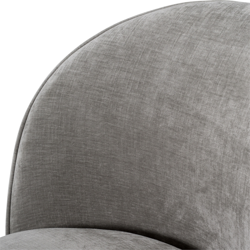Pemberly Row Modern Upholstered Fabric Swivel Dining Chair in Dove Grey