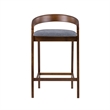 Pemberly Row Modern Fabric Counter Chair Set of 2 in Gray & Walnut