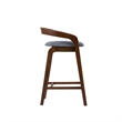 Pemberly Row Modern Fabric Counter Chair Set of 2 in Gray & Walnut