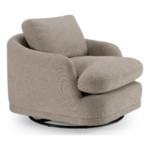 Pemberly Row Modern Upholstered Swivel Accent Chair in Gray Sand