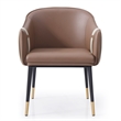 Pemberly Row Modern Vegan Leather Dining Chair in Brown & Beige