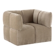 Pemberly Row Modern Upholstered Fabric Swivel Accent Chair in Taupe