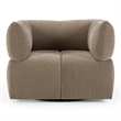 Pemberly Row Modern Upholstered Fabric Swivel Accent Chair in Taupe