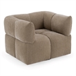 Pemberly Row Modern Upholstered Fabric Swivel Accent Chair in Taupe