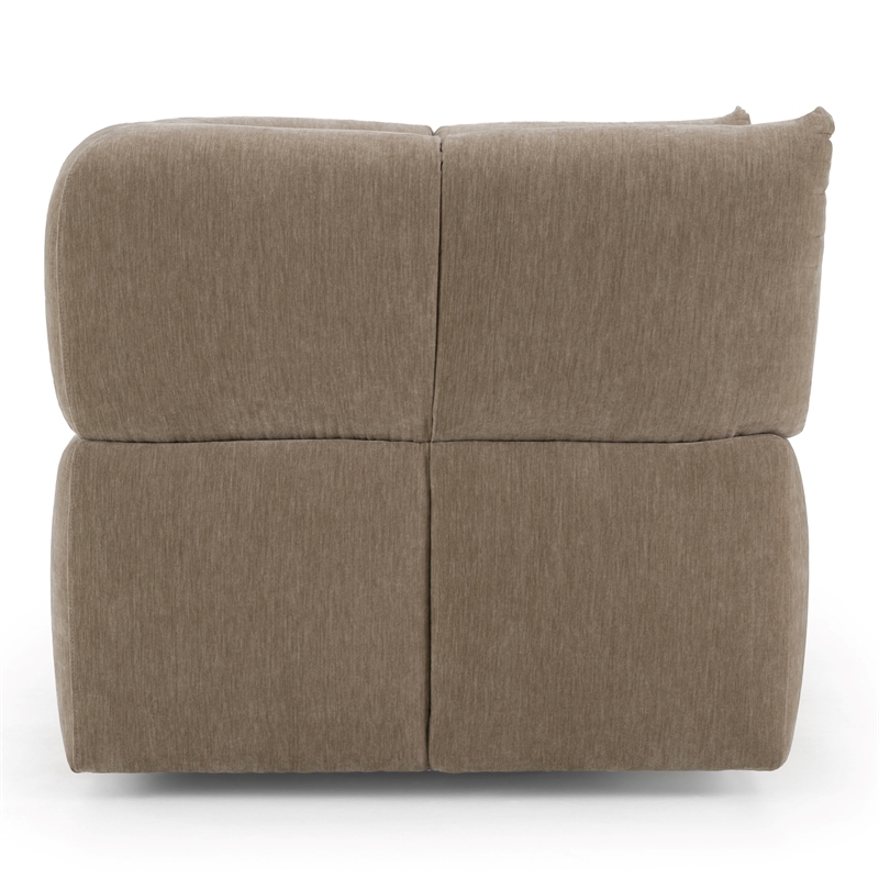 Pemberly Row Modern Upholstered Fabric Swivel Accent Chair in Taupe