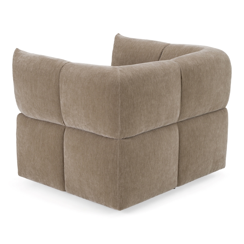 Pemberly Row Modern Upholstered Fabric Swivel Accent Chair in Taupe