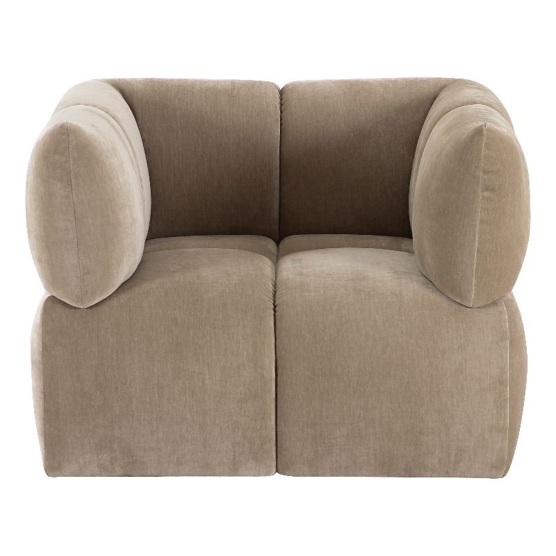 Pemberly Row Modern Upholstered Fabric Swivel Accent Chair in Taupe