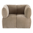 Pemberly Row Modern Upholstered Fabric Swivel Accent Chair in Taupe