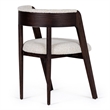 Pemberly Row Modern Fabric Dining Chair Set of 2 in Cream & Walnut Oak