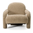 Pemberly Row Modern Fabric Upholstered Accent Chair with Arms in Tan