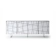 Pemberly Row 4-Door Modern Stainless Steel & MDF Wood Buffet in White