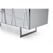 Pemberly Row 4-Door Modern Stainless Steel & MDF Wood Buffet in White