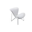 Pemberly Row Mid-Century Chrome & Faux Leather Accent Chair in White