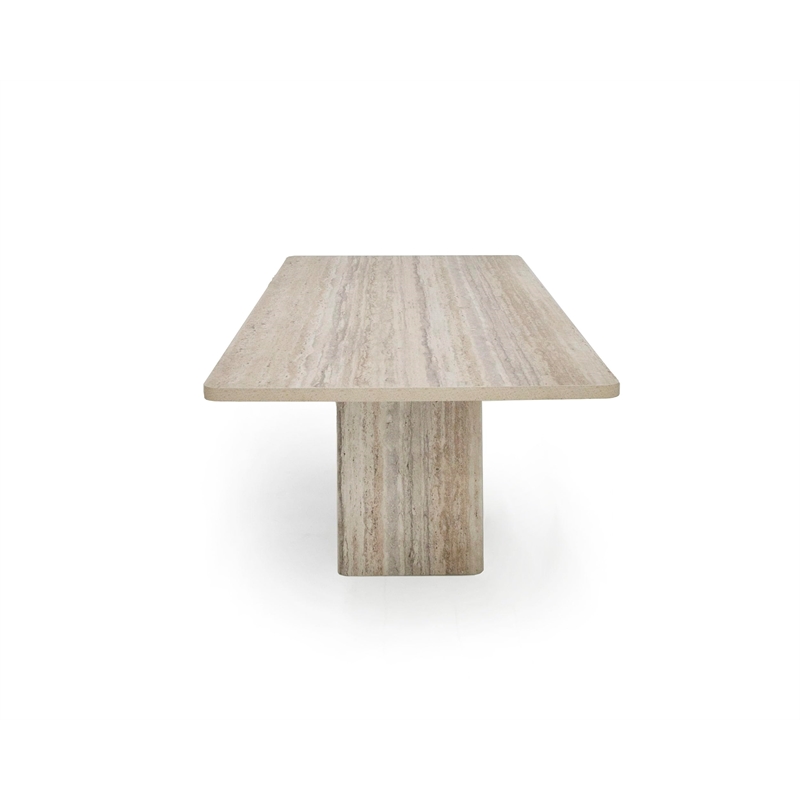 Pemberly Row Modern Rectangular Double Pedestal Dining Table for 8