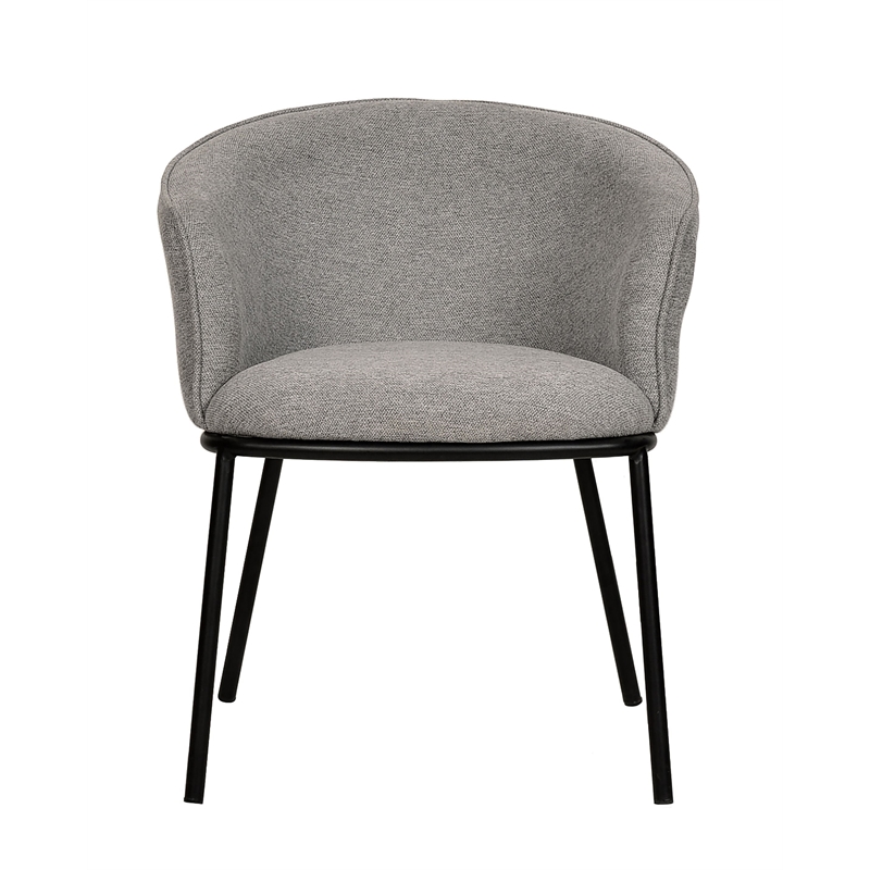 Pemberly Row Upholstered Modern Fabric Dining Chair in Black/Gray