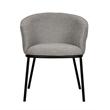 Pemberly Row Upholstered Modern Fabric Dining Chair in Black/Gray