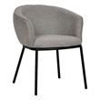 Pemberly Row Upholstered Modern Fabric Dining Chair in Black/Gray