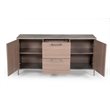 Pemberly Row Steel & Faux Concrete Office File Cabinet in Oak Brown