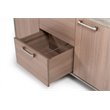 Pemberly Row Steel & Faux Concrete Office File Cabinet in Oak Brown