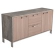 Pemberly Row Steel & Faux Concrete Office File Cabinet in Oak Brown
