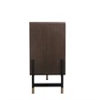 Pemberly Row Contemporary Velvet & Wood Veneer Buffet in Charcoal & Gold