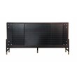 Pemberly Row Contemporary Velvet & Wood Veneer Buffet in Charcoal & Gold