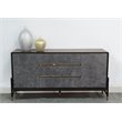 Pemberly Row Contemporary Velvet & Wood Veneer Buffet in Charcoal & Gold