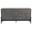 Pemberly Row Contemporary Velvet & Wood Veneer Buffet in Charcoal & Gold