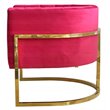 Pemberly Row Velvet & Stainless Steel Upholstered Accent Chair in Pink/Gold